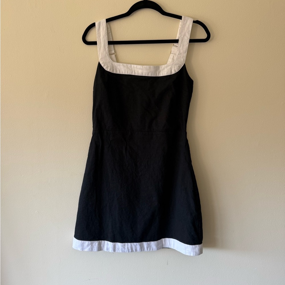 Abercrombie & Fitch Linen-Blend Wide Strap Mini Dress Medium Tall